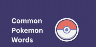 Common pokemon words